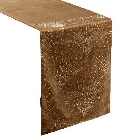 Obrus bieżnik 35x140 Blink 14 brązowy złoty wachlarze welurowy Eurofirany Obrus bieżnik 35x140 Blink 14 brązowy złoty wachlarze welurowy Eurofirany