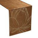 Obrus bieżnik 35x220 Blink 12 brązowy złoty kwiat lotosu welurowy Eurofirany Obrus bieżnik 35x220 Blink 12 brązowy złoty kwiat lotosu welurowy Eurofirany