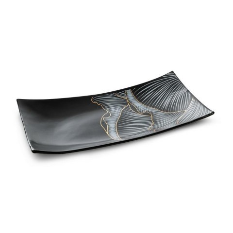 Patera ceramiczna 30x15x4 Peonia 2 czarna popielata peonie kwiaty dekoracyjna Eurofirany Patera ceramiczna 30x15x4 Peonia 2 czarna popielata peonie kwiaty dekoracyjna Eurofirany