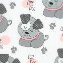 Pościel bawełniana 160x200 Kids 07 biała szara pieski Design 91 Pościel bawełniana 160x200 Kids 07 biała szara pieski Design 91