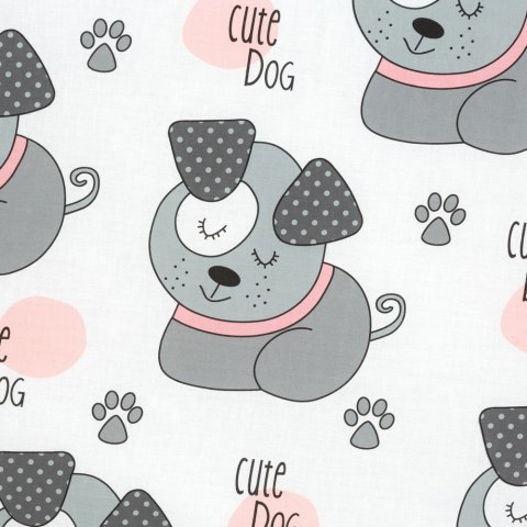 Pościel bawełniana 160x200 Kids 07 biała szara pieski Design 91 Pościel bawełniana 160x200 Kids 07 biała szara pieski Design 91