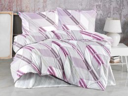 Pościel bawełniana 220x200 Azur fioletowa wrzosowa geometria Cottonlove Exclusive 4