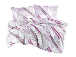 Pościel bawełniana 220x200 Azur fioletowa wrzosowa geometria Cottonlove Exclusive 4