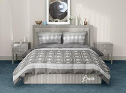 Pościel bawełniana 220x200 Luna ornamenty szara biała orientalna bawełna 2