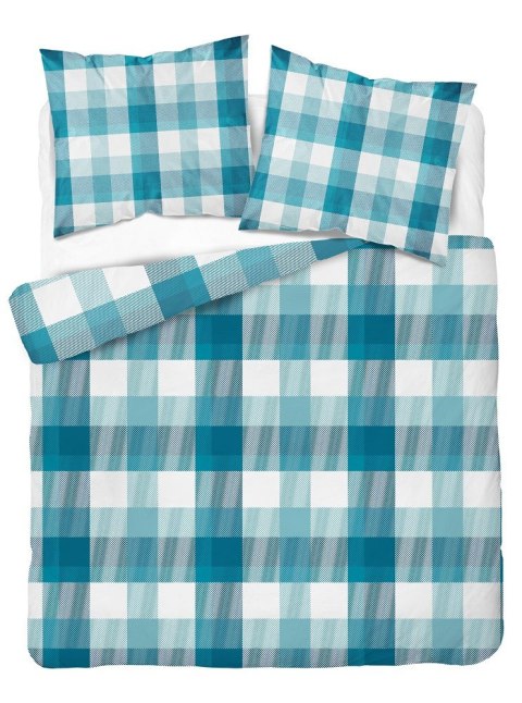Pościel bawełniana 220x200 kratka 3652 B turkusowa morska Bawełna 1 Pościel bawełniana 220x200 kratka 3652 B turkusowa morska Bawełna 1