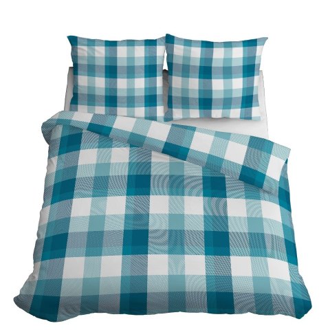 Pościel bawełniana 220x200 kratka 3652 B turkusowa morska Bawełna 1 Pościel bawełniana 220x200 kratka 3652 B turkusowa morska Bawełna 1