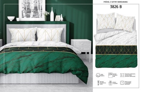 Pościel satynowa 140x200 3826 B marmur geometria biała zielona Home Satin 4 Pościel satynowa 140x200 3826 B marmur geometria biała zielona Home Satin 4