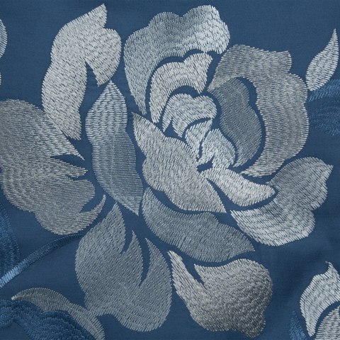 Pościel satynowa 160x200 Haft 3 granatowa srebrna haftowana kwiaty Eurofirany Pościel satynowa 160x200 Haft 3 granatowa srebrna haftowana kwiaty Eurofirany