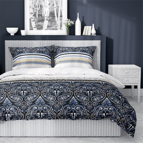 Pościel satynowa 220x200 3825 B Ornamenty niebieska czarna biała oreintalna Home Satin 4 Pościel satynowa 220x200 3825 B Ornamenty niebieska czarna biała oreintalna Home Satin 4