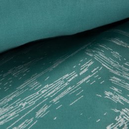Pościel satynowa 220x200 Metalic 6 turkusowa srebrna w pudełku geometria Eurofirany
