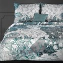 Pościel satynowa kreszowana 220x200 Premium 10 miętowa szara kwiaty liście oryginalnie gnieciona nie wymaga prasowania Eurofiran Pościel satynowa kreszowana 220x200 Premium 10 miętowa szara kwiaty liście oryginalnie gnieciona nie wymaga prasowania Eurofiran