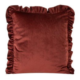 Poszewka dekoracyjna 45x45 Velvet 25 ceglasta welurowa falbanka Eurofirany
