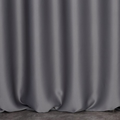 Zasłona 140x250 Harmony grafitowa liście miłorzębu gotowa na przelotkach Eurofirany Zasłona 140x250 Harmony grafitowa liście miłorzębu gotowa na przelotkach Eurofirany