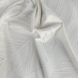 Zasłona 140x250 Luna 2A biała szampańska liście welurowa gotowa na przelotkach Limited Collection Eurofirany