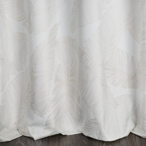 Zasłona 140x250 Luna 2A biała szampańska liście welurowa gotowa na przelotkach Limited Collection Eurofirany Zasłona 140x250 Luna 2A biała szampańska liście welurowa gotowa na przelotkach Limited Collection Eurofirany
