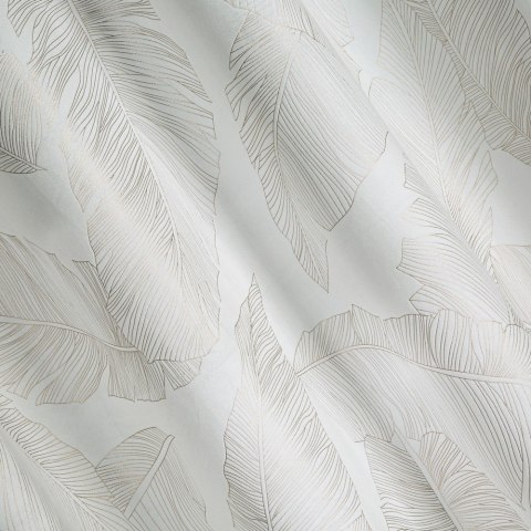 Zasłona 140x250 Luna 2A biała szampańska liście welurowa gotowa na przelotkach Limited Collection Eurofirany Zasłona 140x250 Luna 2A biała szampańska liście welurowa gotowa na przelotkach Limited Collection Eurofirany