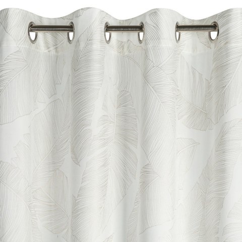 Zasłona 140x250 Luna 2A biała szampańska liście welurowa gotowa na przelotkach Limited Collection Eurofirany Zasłona 140x250 Luna 2A biała szampańska liście welurowa gotowa na przelotkach Limited Collection Eurofirany