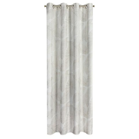 Zasłona 140x250 Luna 2A biała szampańska liście welurowa gotowa na przelotkach Limited Collection Eurofirany Zasłona 140x250 Luna 2A biała szampańska liście welurowa gotowa na przelotkach Limited Collection Eurofirany