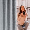 Zasłona 140x250 Lussi stalowa gotowa na przelotkach welurowa z żakardowym wzorem Eurofirany Zasłona 140x250 Lussi stalowa gotowa na przelotkach welurowa z żakardowym wzorem Eurofirany