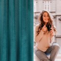 Zasłona 140x250 Lussi turkusowa ciemna gotowa na przelotkach welurowa z żakardowym wzorem Eurofirany Zasłona 140x250 Lussi turkusowa ciemna gotowa na przelotkach welurowa z żakardowym wzorem Eurofirany