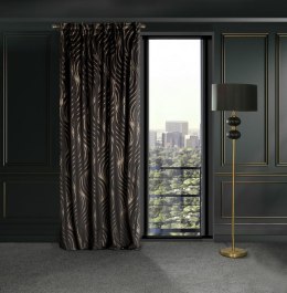 Zasłona 140x270 Victoria 3A czarna złota geometria welurowa gotowa na taśmie Limited Collection Eurofirany