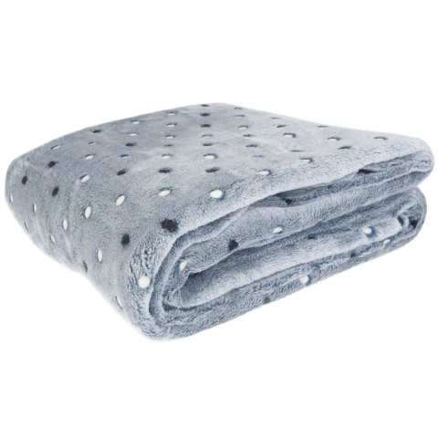 Koc narzuta z mikrofibry 150x200 navy granatowy groszki Neon 240g/m2 Koc narzuta z mikrofibry 150x200 navy granatowy groszki Neon 240g/m2