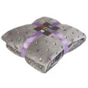 Koc narzuta z mikrofibry 200x220 antracytowy groszki Neon 240g/m2 Koc narzuta z mikrofibry 200x220 antracytowy groszki Neon 240g/m2