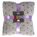 Koc narzuta z mikrofibry 200x220 antracytowy groszki Neon 240g/m2 Koc narzuta z mikrofibry 200x220 antracytowy groszki Neon 240g/m2