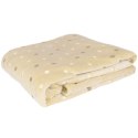 Koc narzuta z mikrofibry 200x220 beżowy groszki Neon 240g/m2