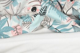 Kocyk bawełniany dwustronny 75x100 dżungla koala biały turkusowy jersey Ines dziecięcy