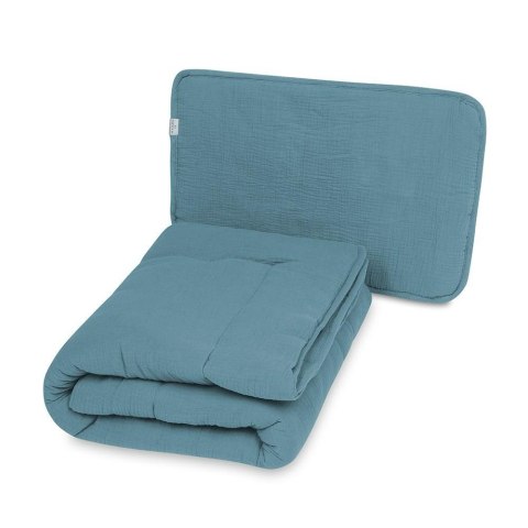 Kołdra 135x100 poduszka 40x60 muślinowa turkusowa ciemna 34 Muslin komplet Kołdra 135x100 poduszka 40x60 muślinowa turkusowa ciemna 34 Muslin komplet