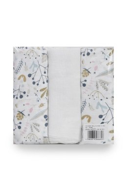 Komplet pieluch muślinowych 3 szt 70x80 2 szt kwiatki 1 szt tetrowa Muslin
