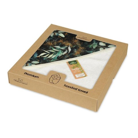 Okrycie kąpielowe 100x100 ekri 2 liście Bamboodesign ręcznik z kapturkiem Okrycie kąpielowe 100x100 ekri 2 liście Bamboodesign ręcznik z kapturkiem