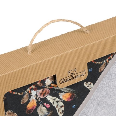 Okrycie kąpielowe 100x100 szary ciemny 44 łapacz snów Bamboodesign ręcznik z kapturkiem Okrycie kąpielowe 100x100 szary ciemny 44 łapacz snów Bamboodesign ręcznik z kapturkiem