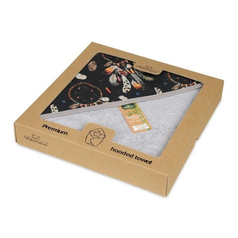 Okrycie kąpielowe 100x100 szary ciemny 44 łapacz snów Bamboodesign ręcznik z kapturkiem Okrycie kąpielowe 100x100 szary ciemny 44 łapacz snów Bamboodesign ręcznik z kapturkiem