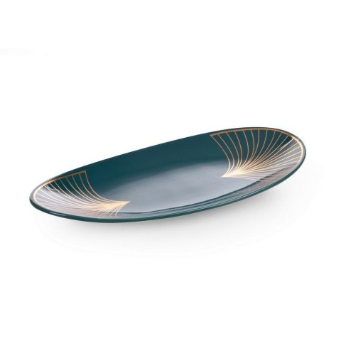 Patera ceramiczna Lotos 10 33x16x4 turkusowa złota liście miłorzębu Limited Collection Eurofirany Patera ceramiczna Lotos 10 33x16x4 turkusowa złota liście miłorzębu Limited Collection Eurofirany
