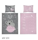Pościel bawełniana 100x135 Miś 3620 B szara różowa gwiazdy dziecięca Kids 1 Pościel bawełniana 100x135 Miś 3620 B szara różowa gwiazdy dziecięca Kids 1