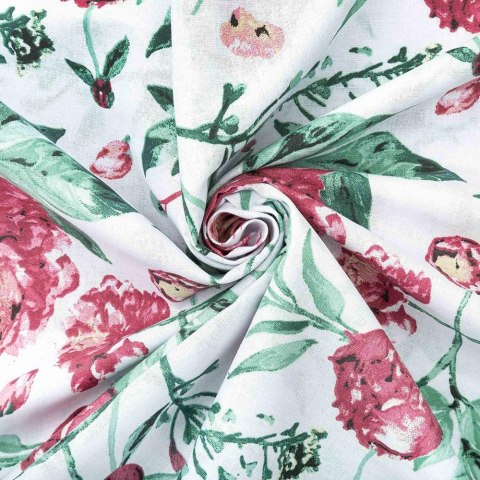 Pościel bawełniana 140x200 Peony light biała bordowa zielona peonie kwiaty Bawełna 3 Pościel bawełniana 140x200 Peony light biała bordowa zielona peonie kwiaty Bawełna 3