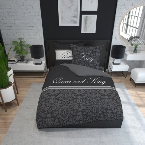 Pościel bawełniana 160x200 Queen and King czarna grafitowa glamour 3739 A Holland Home 71 Pościel bawełniana 160x200 Queen and King czarna grafitowa glamour 3739 A Holland Home 71