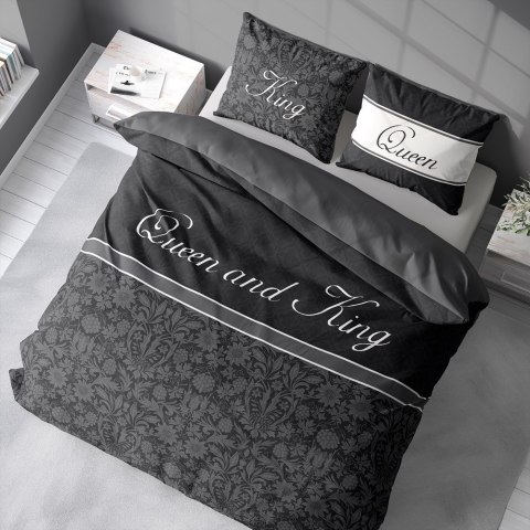 Pościel bawełniana 160x200 Queen and King czarna grafitowa glamour 3739 A Holland Home 71 Pościel bawełniana 160x200 Queen and King czarna grafitowa glamour 3739 A Holland Home 71