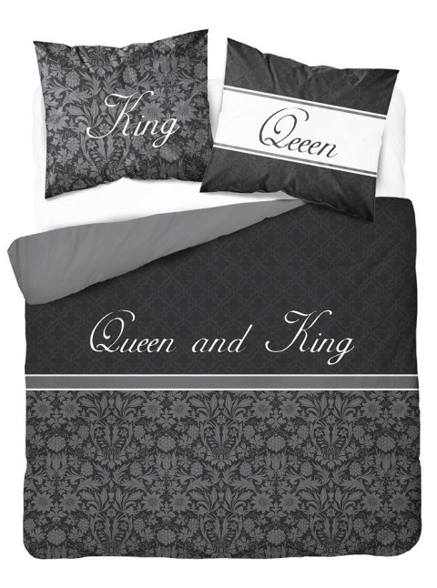 Pościel bawełniana 160x200 Queen and King czarna grafitowa glamour 3739 A Holland Home 71 Pościel bawełniana 160x200 Queen and King czarna grafitowa glamour 3739 A Holland Home 71