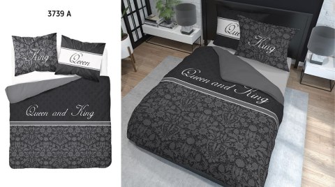 Pościel bawełniana 160x200 Queen and King czarna grafitowa glamour 3739 A Holland Home 71 Pościel bawełniana 160x200 Queen and King czarna grafitowa glamour 3739 A Holland Home 71