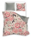 Pościel bawełniana 220x200 Eufloria 010 kwiaty duże beżowa taupe malinowa dwustronna Pościel bawełniana 220x200 Eufloria 010 kwiaty duże beżowa taupe malinowa dwustronna