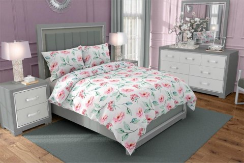 Pościel bawełniana 220x200 Eufloria 012 kwiaty biała różowa miętowa dwustronna Pościel bawełniana 220x200 Eufloria 012 kwiaty biała różowa miętowa dwustronna