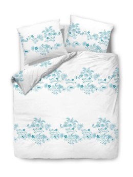 Pościel bawełniana 220x200 biała turkusowa ornamenty 71464/1 Cottonlove 3