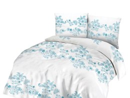 Pościel bawełniana 220x200 biała turkusowa ornamenty 71464/1 Cottonlove 3
