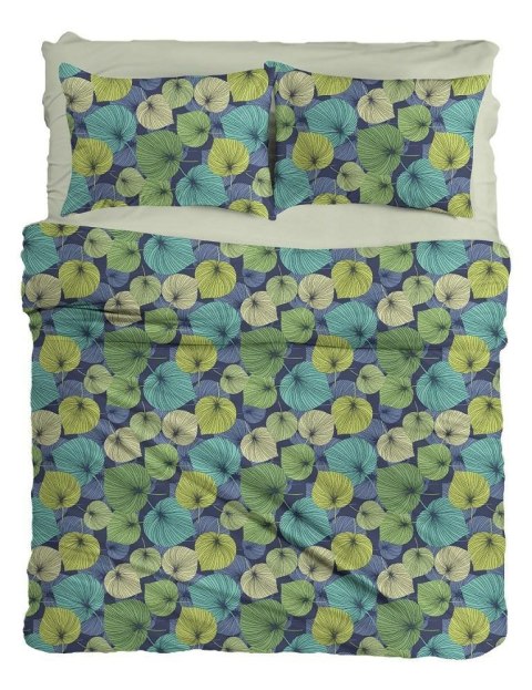 Pościel bawełniana 220x200 liście kolorowe granatowa R18 Ranforce Pościel bawełniana 220x200 liście kolorowe granatowa R18 Ranforce