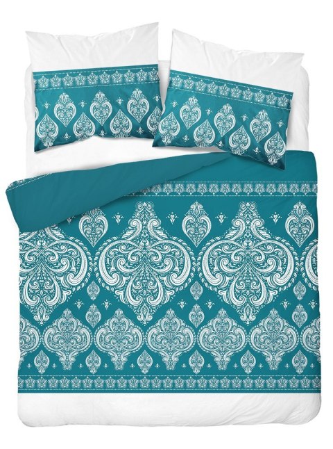 Pościel bawełniana 220x200 ornamenty 3877 B turkusowa glamour Bawełna 4 Pościel bawełniana 220x200 ornamenty 3877 B turkusowa glamour Bawełna 4