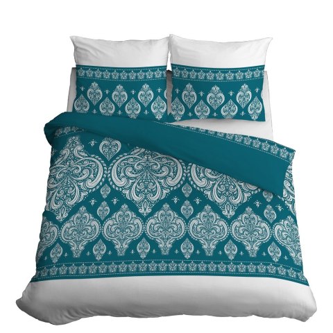 Pościel bawełniana 220x200 ornamenty 3877 B turkusowa glamour Bawełna 4 Pościel bawełniana 220x200 ornamenty 3877 B turkusowa glamour Bawełna 4