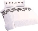 Pościel bawełniana 220x200 parzenica biała czarna góralska R23 Ranforce Pościel bawełniana 220x200 parzenica biała czarna góralska R23 Ranforce